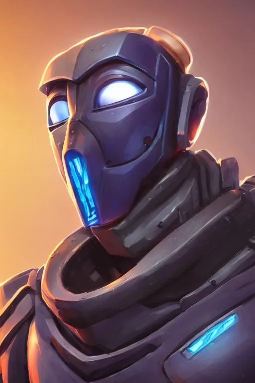 Image similar to epic mask helmet robot ninja portrait stylized as fornite style game design fanart by concept artist gervasio canda, behance hd by jesper ejsing, by rhads, makoto shinkai and lois van baarle, ilya kuvshinov, rossdraws global illumination radiating a glowing aura global illumination ray tracing hdr render in unreal engine 5