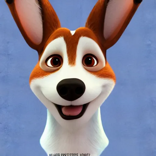 Image similar to portrait of jack russel terrier character, concept art, zootopia