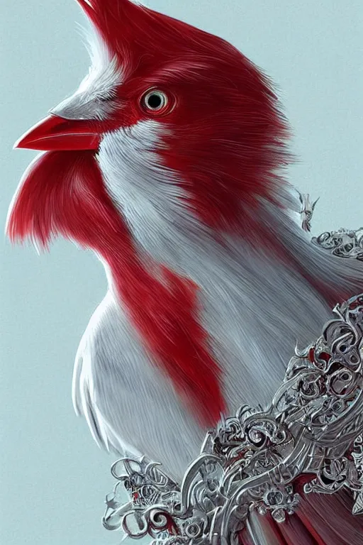 Image similar to Ethereal Cardinal bird, intricate detail, ornate, conceptual art, soft light, dynamic, art by artgerm