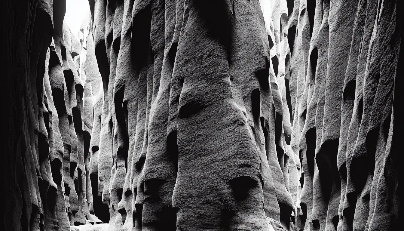 Image similar to slot canyon by, mads berg, karolis strautniekas, film noir, stippled light, dramatic lighting, editorial illustration, detailed, fine texture, matte print, art deco, brutalism, dark blue + dark orange, red, black, ( ( habitat 6 7 background ) )