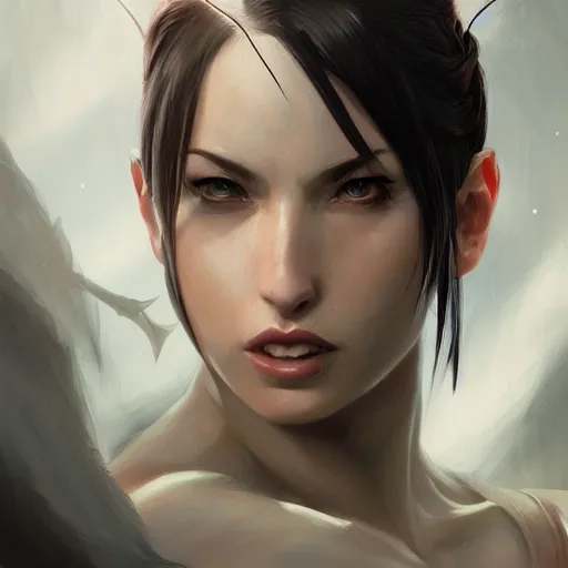 Image similar to portrait of tifa lockhart, muscular upper body, fantasy, intricate, elegant, highly detailed, digital painting, artstation, concept art, matte, sharp focus, illustration, art by aenaluck and roberto ferri and greg rutkowski, epic fantasy, digital painting