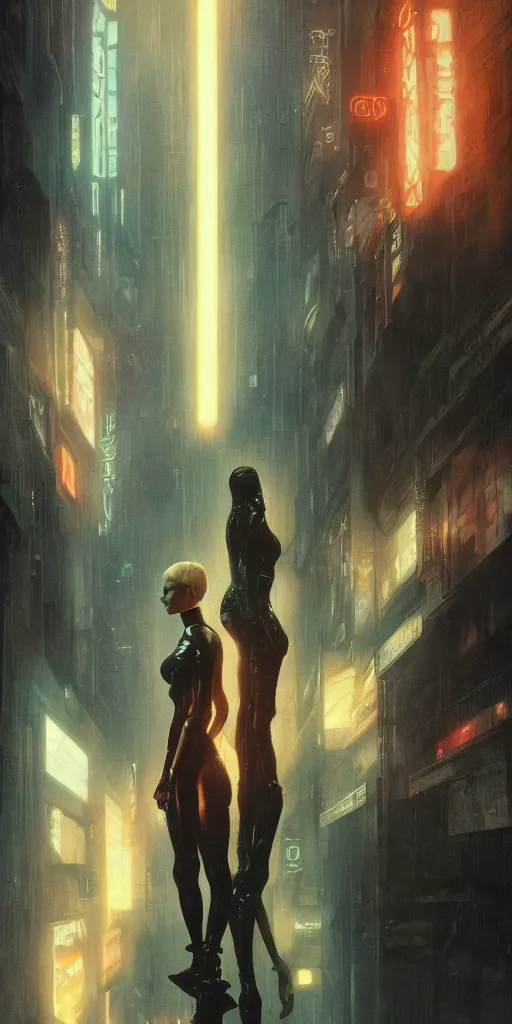 Image similar to epic masterpiece Blade Runner 2049 neon, fifth element, cyber vampires, atmospheric, photograph by Edgar Maxence and Ross Tran and Michael Whelan, boris vallejo, frank frazetta, mitch foust