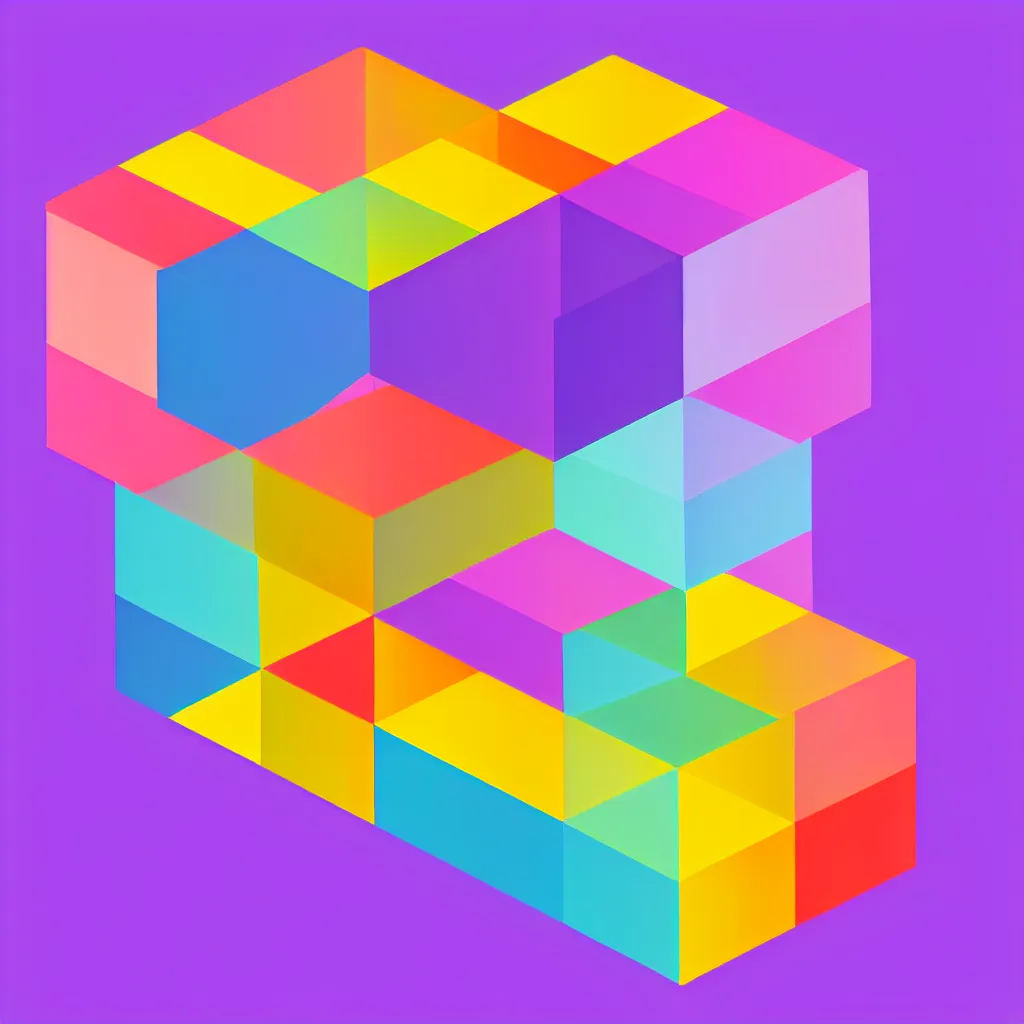 Prompt: gradient logo of a single small gem shaped like a cube, flat design, modern, grainy, neumorphism