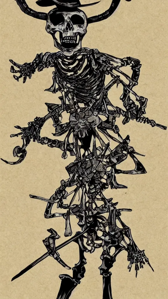 Image similar to skeleton samurai