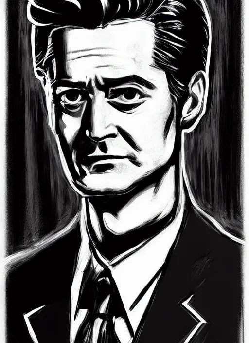 Image similar to portrait of kyle maclachlan as dale cooper by francesco francavilla