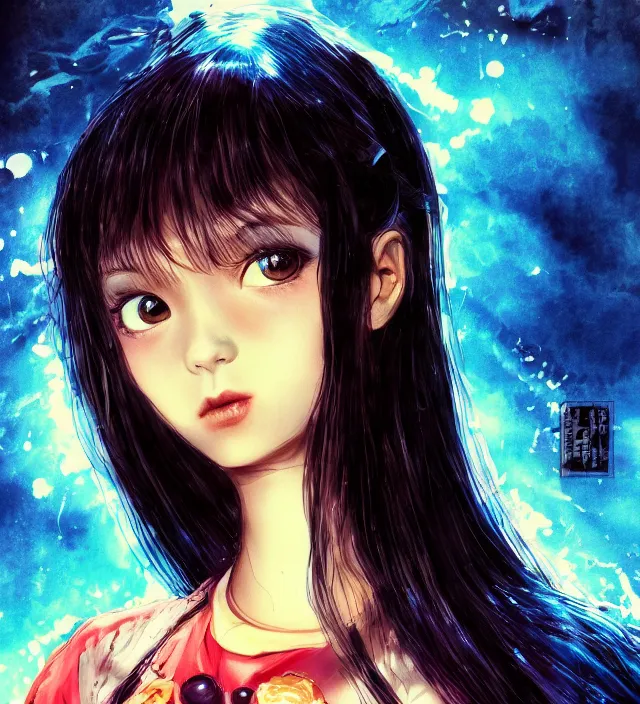 Image similar to hd photo poster portrait of a cute young girl complicated synaptic particles angelic deity in miura kentaro gantz frank miller jim lee kubrick nolan style detailed cinematic trending award winning on flickr artstation