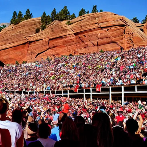 Image similar to jesus christ playing a concert at red rocks