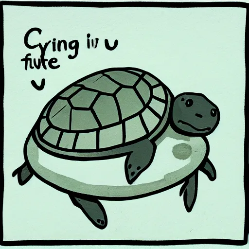 Image similar to a crying turtle