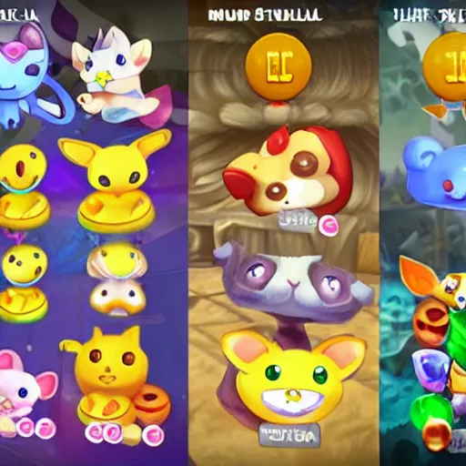 Image similar to mystery creatures from a mobile gacha game