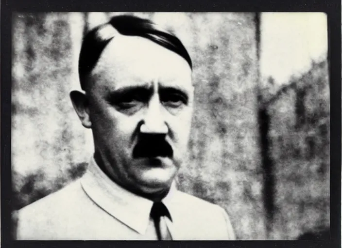 Image similar to polaroid selfie by adolf hitler