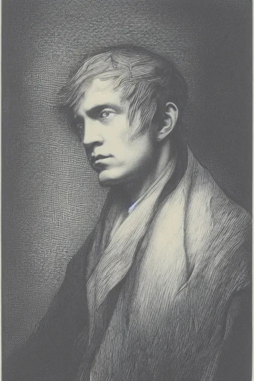 Image similar to portrait of eminem, Gustave Dore lithography