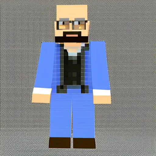 Image similar to walter white in minecraft