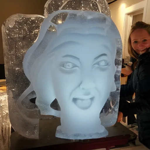 Image similar to world famous ice carving of a beautiful woman