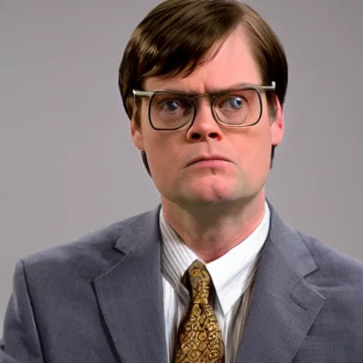 Image similar to dwight schrute wearing someone elses face