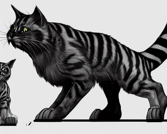 Image similar to king cat model concept art, trending on artstation, indie games, digital art, line art