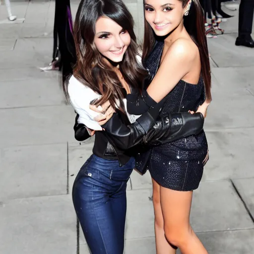 Image similar to victoria justice and ariana grande hug