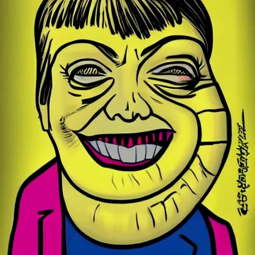 Image similar to angela merkel as a banana, caricature