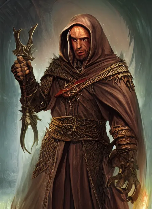 Image similar to cloaked cultist, ultra detailed fantasy, dndbeyond, bright, colourful, realistic, dnd character portrait, full body, pathfinder, pinterest, art by ralph horsley, dnd, rpg, lotr game design fanart by concept art, behance hd, artstation, deviantart, hdr render in unreal engine 5