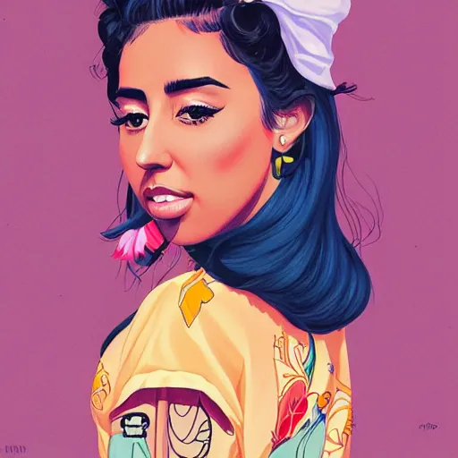 Image similar to kali uchis portrait painting by sachin teng