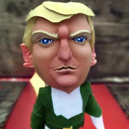 Image similar to a fantasy elf that looks like donald trump, fan art