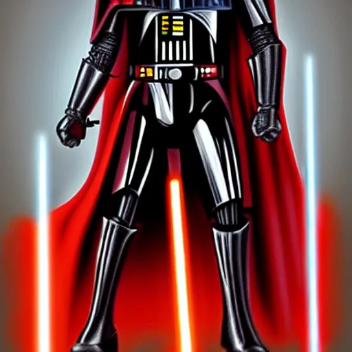 Prompt: darth vader in iron man armour