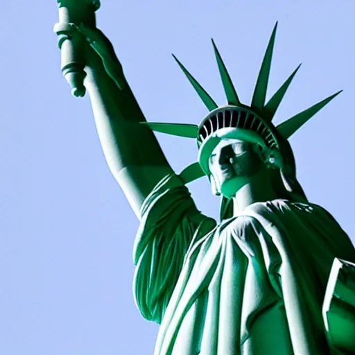 Image similar to brutalist statue of liberty