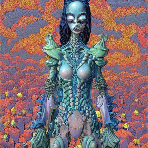 Prompt: original jean giraud digital art painting, pastel goth aesthetic, kawaii, creepy, highly detailed, perfect proportions, highly intricate, pastel colors