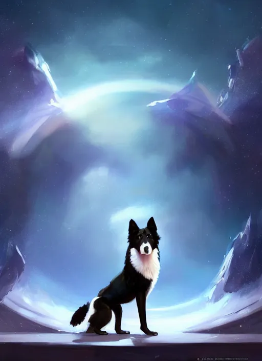 Prompt: wide angle beautiful full body portrait of a cute male anthropomorphic border collie fursona wearing a starfleet uniform on a starship and posing in front of a window, character design by charlie bowater, henry asencio, and ross tran, furry art, furaffinity, scenic background, beautiful, glamor pose, detailed, trending on artstation