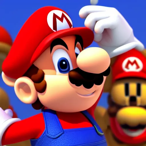 Prompt: 3d render of Mario, 4k, octane render