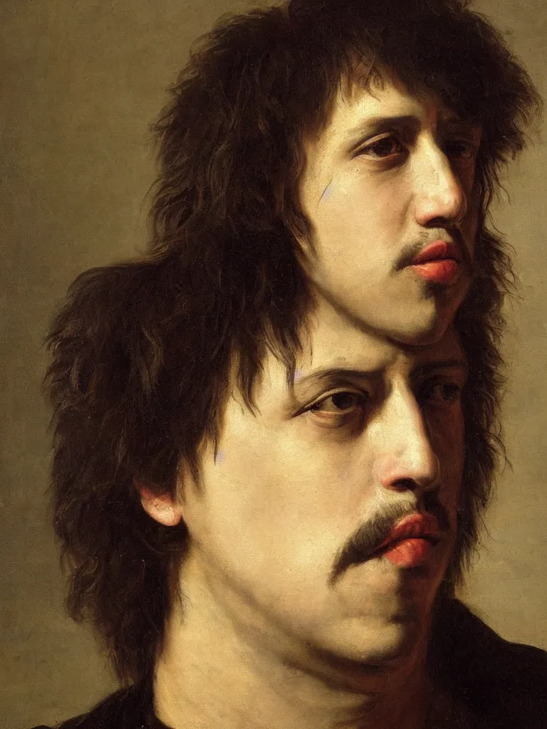 Prompt: an accurate portrait of julian casablancas painted by rembrandt, oil painting, baroque painting, highly detailed, 4 k