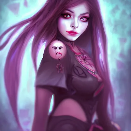 Image similar to a very beautiful necromancer girl by sakimichan, sakimichanart