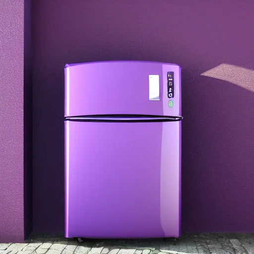 Image similar to refrigerator with wings in a purple tornado