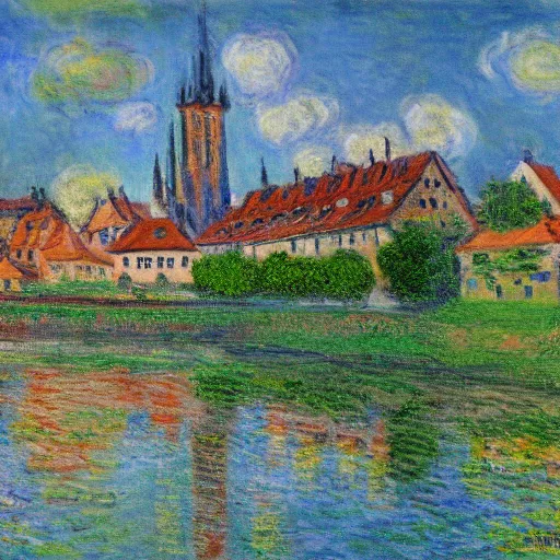 Image similar to Bamberg painted by Monet