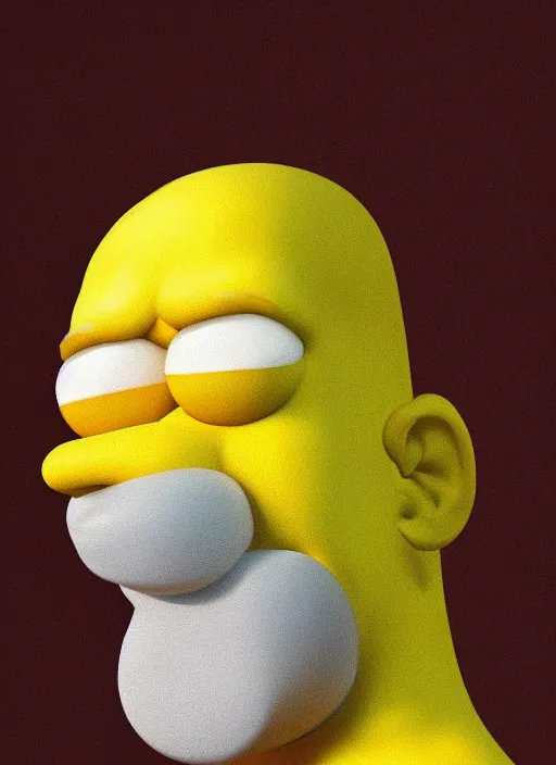 Prompt: highly detailed portrait of homer simpson made out of stone, digital art, unreal engine