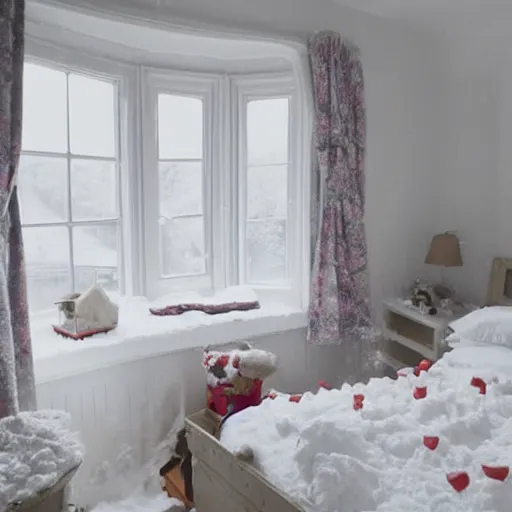 Image similar to why is it snowing in my bedroom?,