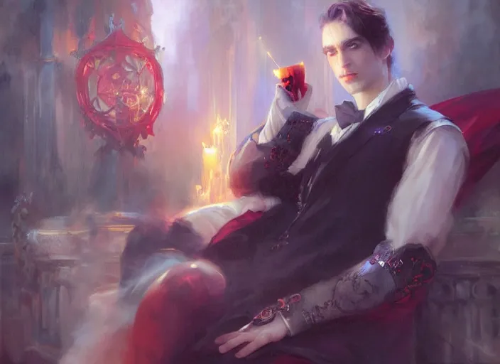 Prompt: vampire nobility by wlop and vladimir volegov and alexander averin and delphin enjolras and daniel f. gerhartz