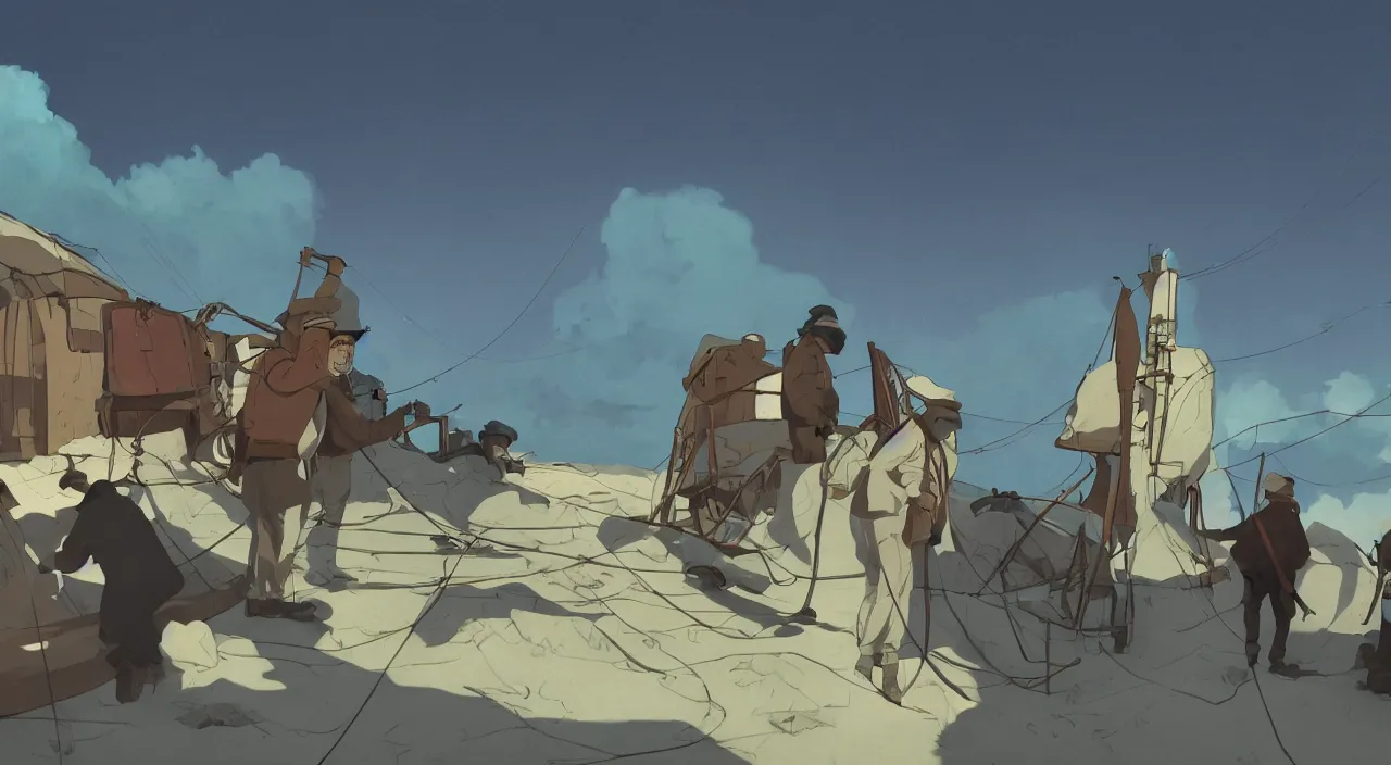 Image similar to ernest shackleton in cuba, 1 9 0 0, genndy tartakovsky, atey ghailan, goro fujita, studio ghibli, rim light, morning lighting, clear focus, very coherent