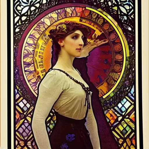 Prompt: Anahí Peirotén Herrero by Alfons Mucha. - n 8