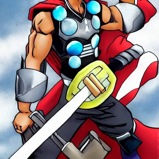 Prompt: Huey from the Boondocks as Thor