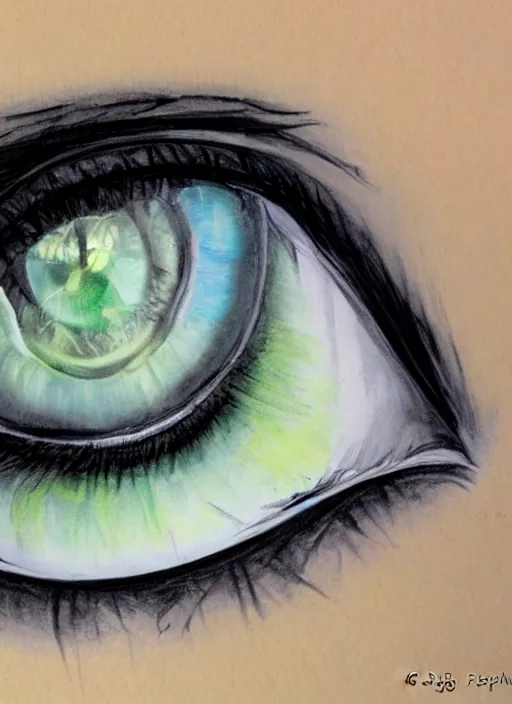 Prompt: portrait of a stunningly beautiful eye, art by rdgkrksdgktrkdktk