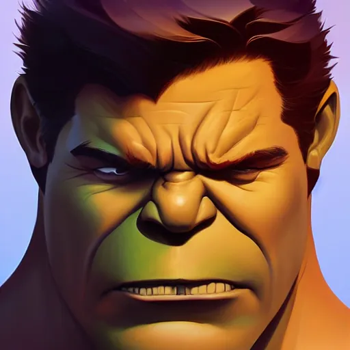 Image similar to face icon stylized minimalist the hulk, loftis, cory behance hd by jesper ejsing, by rhads, makoto shinkai and lois van baarle, ilya kuvshinov, rossdraws global illumination