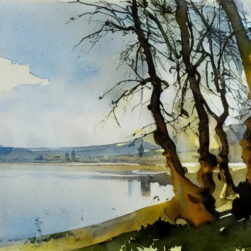 Image similar to watercolor lanscape by anders zorn