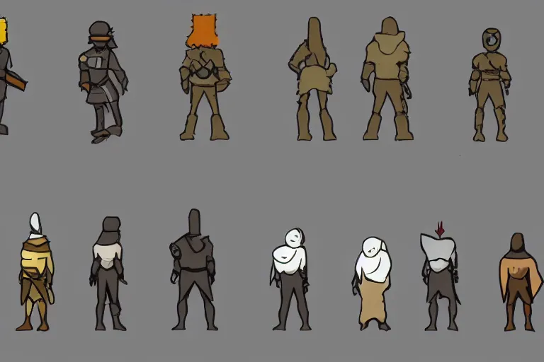 Image similar to Rimworld Character Pawn Concept art youtube thumbnail clean Minimalist