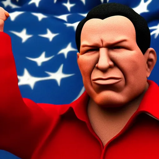 Prompt: 3 d render of a hugo chavez action figure. realistic. photo. photorealistic. detailed. high quality. high resolution. lossless quality. lossless. 8 k. hdr. 4 k. 8 k resolution. 1 6 k resolution