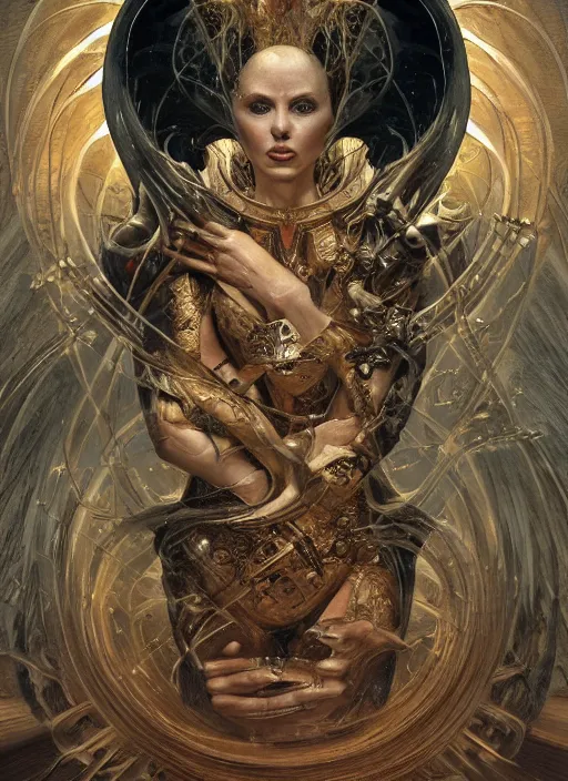 Image similar to album art priest casting divine chest spell, physically accurate, moody dynamic lighting, very very intricate, very very elegant, highly detailed, digital painting, artstation, HR GIGER, Hieronymus Bosch, Francis Bacon, concept art, smooth, very beautiful, sharp focus, illustration, art by artgerm and greg rutkowski and alphonse mucha