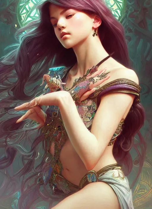 Image similar to jossi of blackpink, deep focus, d & d, fantasy, intricate, elegant, highly detailed, digital painting, artstation, concept art, matte, sharp focus, illustration, hearthstone, art by artgerm and greg rutkowski and alphonse mucha