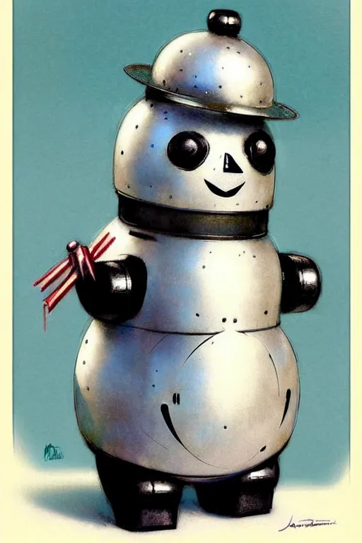 Image similar to ( ( ( ( ( 1 9 5 0 s retro future robot android aluminum panda snowman. muted colors. ) ) ) ) ) by jean - baptiste monge!!!!!!!!!!!!!!!!!!!!!!!!!!!!!!