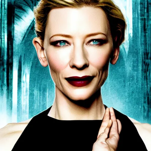 Image similar to cate blanchett , neo gothic, movie poster,