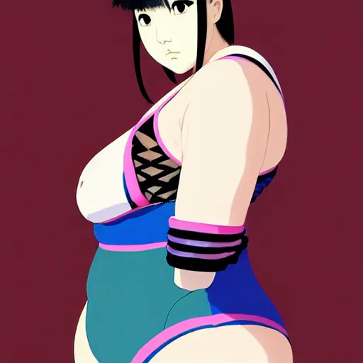 Image similar to a beautiful plus sized model japanese natalie portman, alluring plus sized model, wearing mayan leotard with elegant mayan apron overalls, street fashion hip hop style with mayan patterns, aztec street fashion, gapmoe yandere grimdark, trending on pixiv fanbox, painted by greg rutkowski makoto shinkai takashi takeuchi studio ghibli, akihiko yoshida