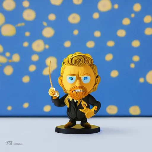 Prompt: van gogh ( gold teeth ) stop motion vinyl action figure, plastic, toy, butcher billy style